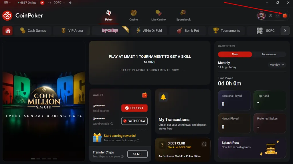 CoinPoker Lobby