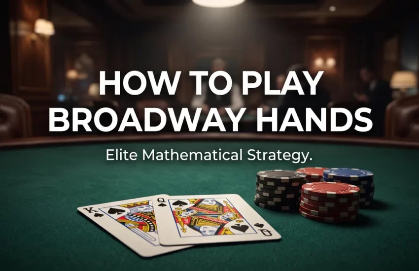 High-stakes poker table layout showing broadway cards on green felt