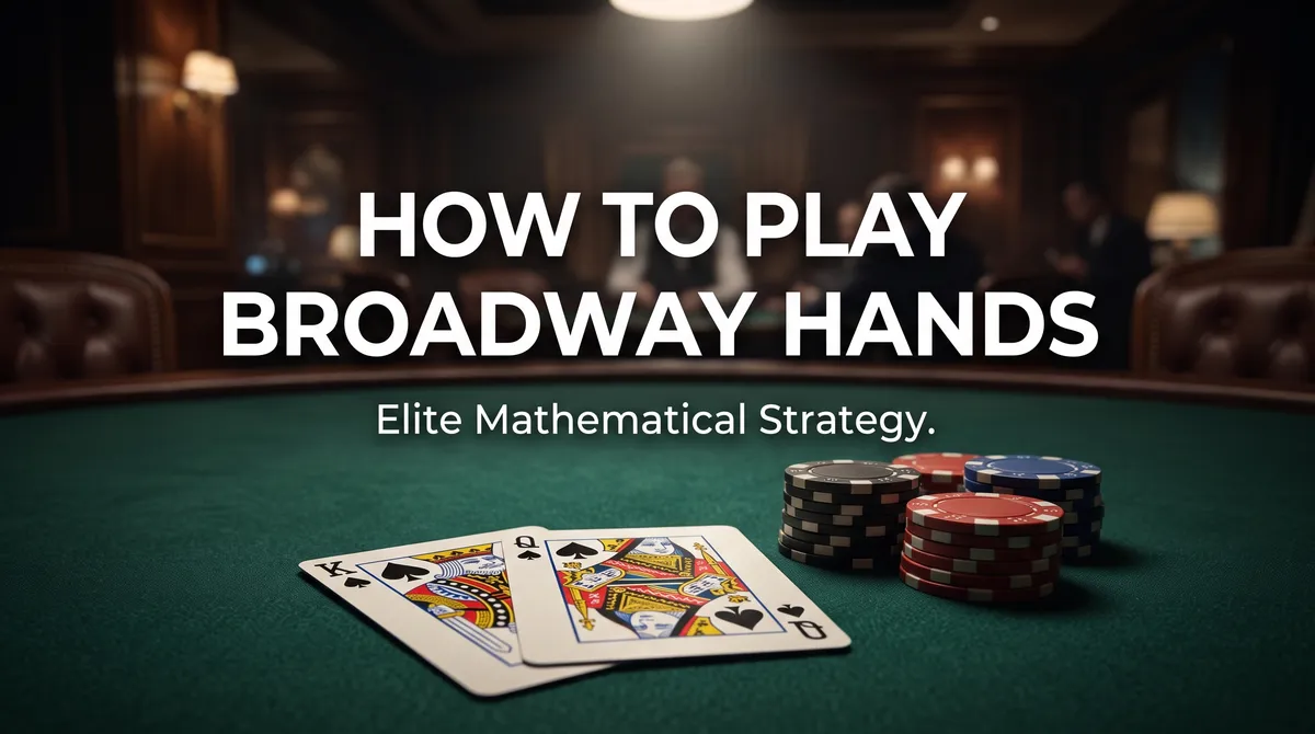 High-stakes poker table layout showing broadway cards on green felt