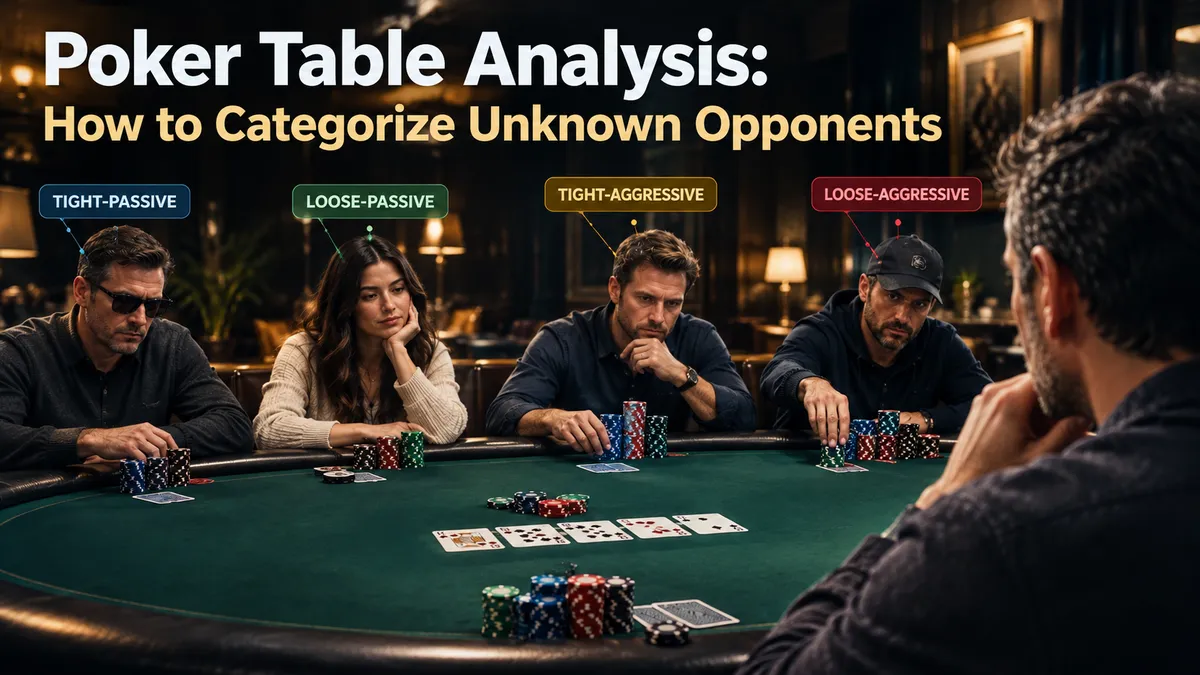 A professional poker player analyzing opponents at a virtual table during a cash game session